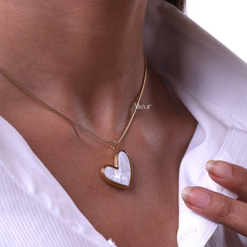 Pearl Heart Charm Necklace
