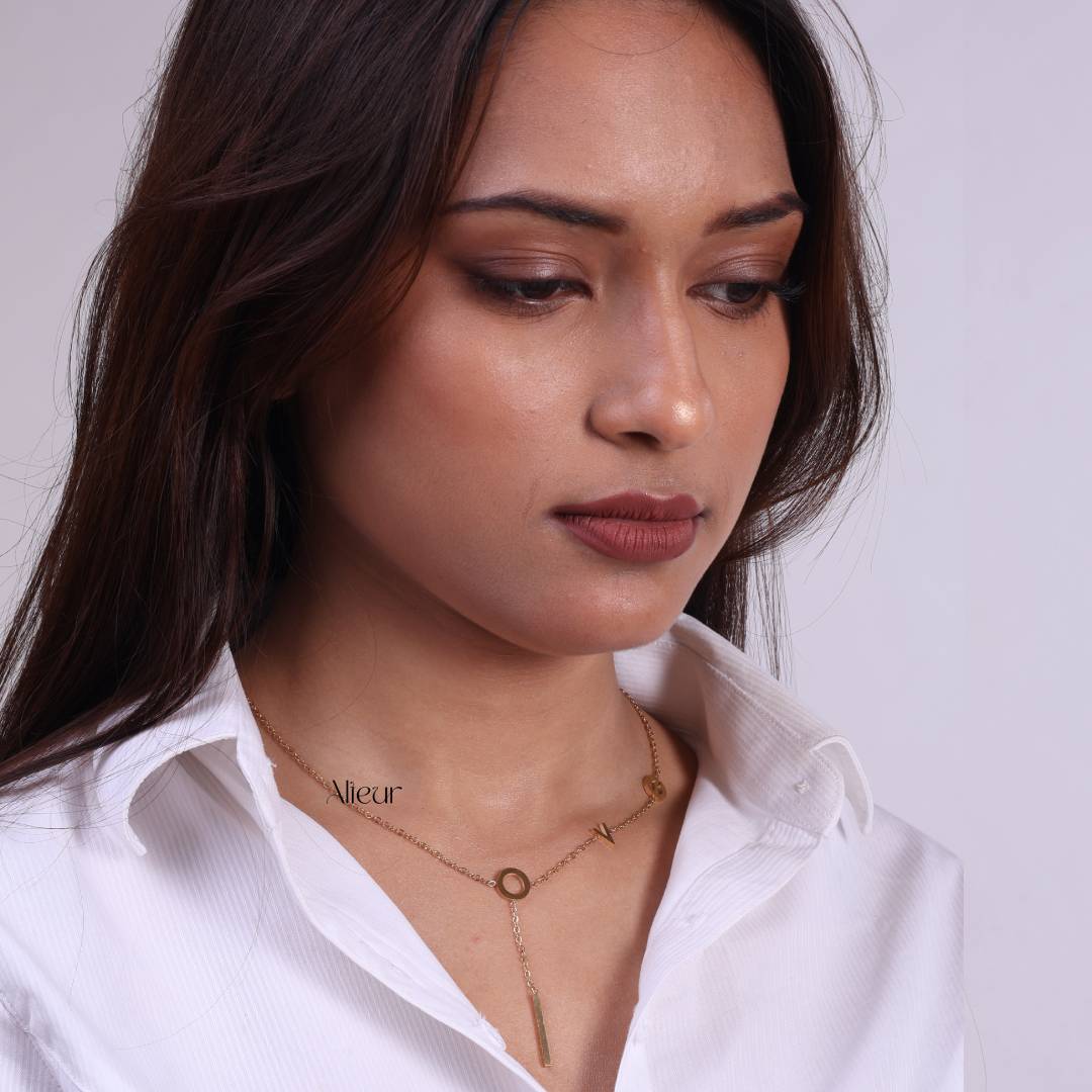 Looped Thread Charm Necklace