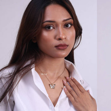 Flying Butterfly Charm Necklace