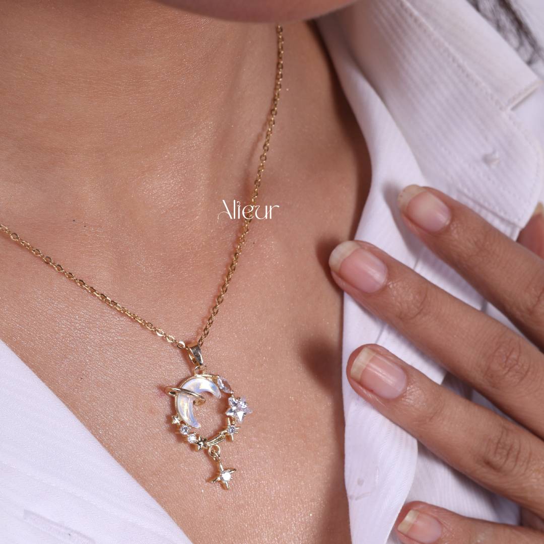 Half Moon Charm Necklace