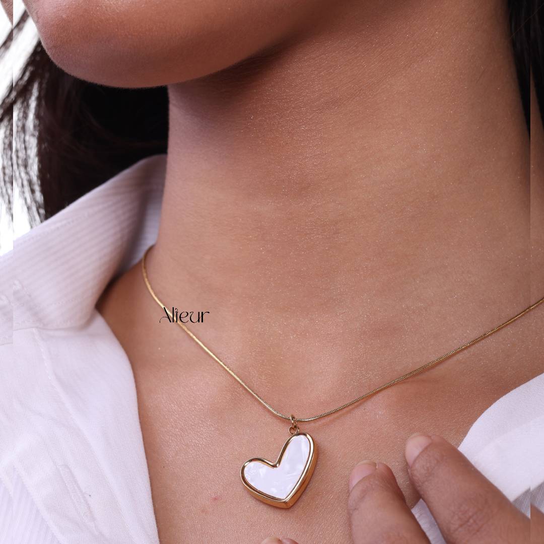 Pearl Heart Charm Necklace
