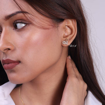Stone Bow Earrings