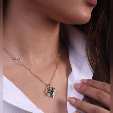Blue Heart Charm Necklace