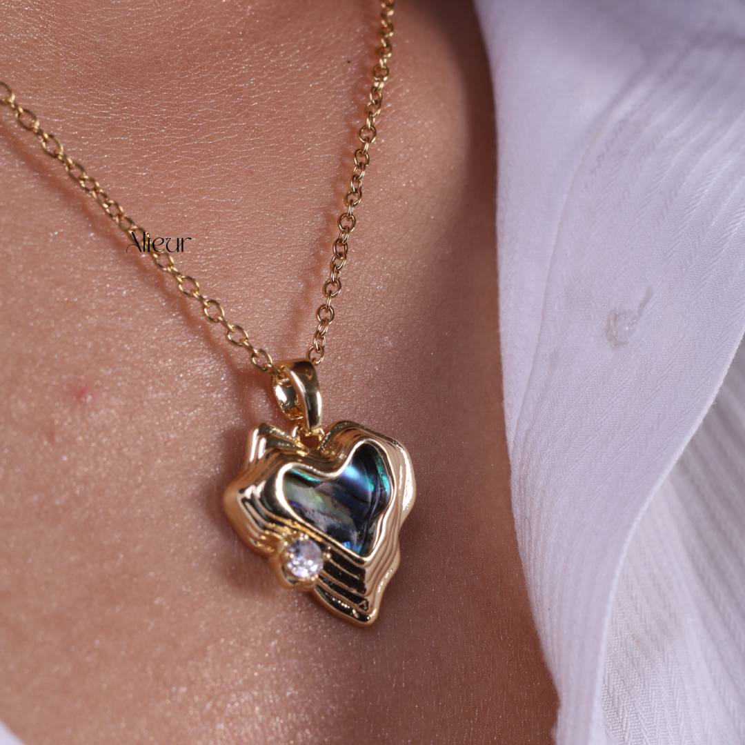 Blue Heart Charm Necklace