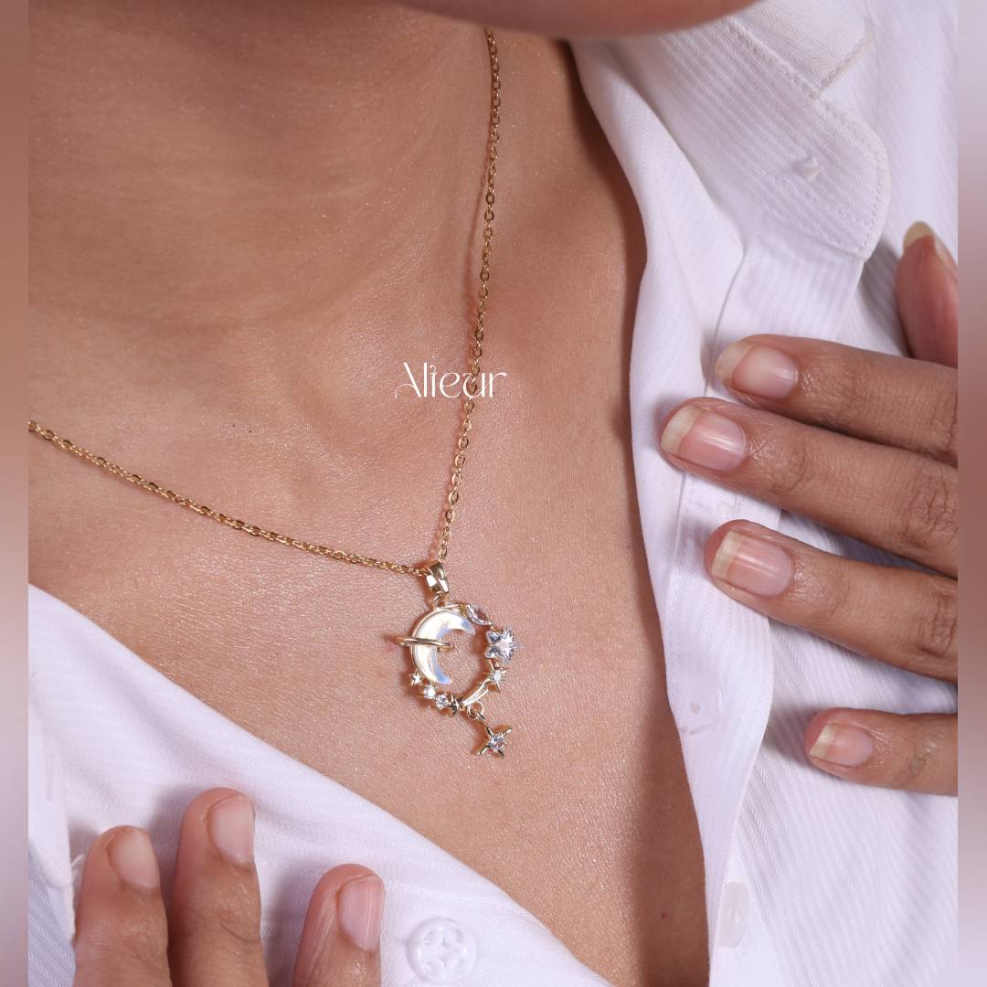 Half Moon Charm Necklace